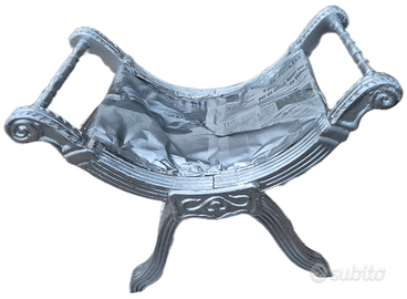 Incantevole Sgabello /Savonarola argento