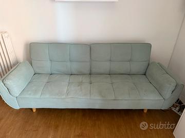 Divano letto clic  clac  Tessuto Verde Tiffany