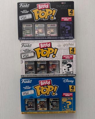 Lotto 3 funko bitty pop marvel hp disney sigillati