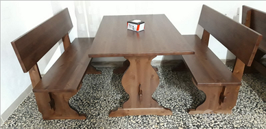 Panca in legno massello per arredo paninoteca