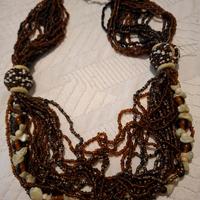 Collana vintage  etnica multifilo torchon 