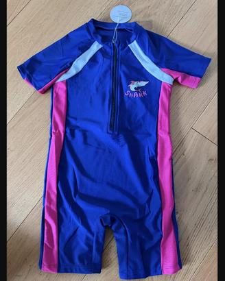 Costume intero UV bambini 7-8 anni 130 cm nuovo