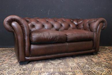 Divano 3 posti club originale inglese in pelle