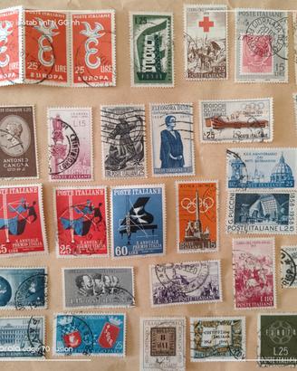 29 francobolli italiani usati del 1956/57/59