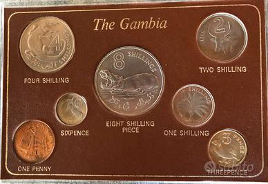 Gambia 1966-1970 - set di 7 monete FDC