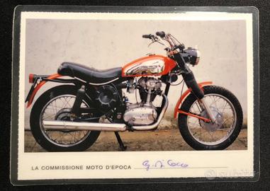 Ducati Scrambler 350 d'epoca, con targa oro