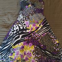 vestito corto estivo fiorato multifantasia