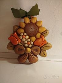 Thun con girasole e tulipani ceramica decorata a 