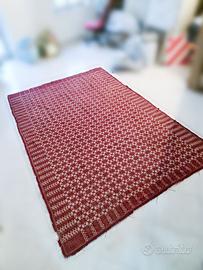 Tappeto artigianale Sardo Rosso/Bianco 170x250