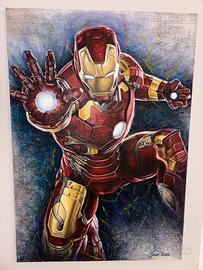 Dipinto su tela Iron Man 70x100cm olio + acrilico