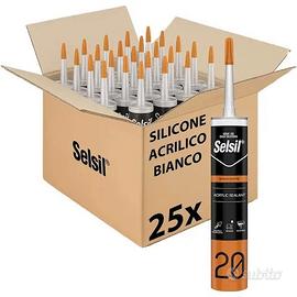 silicone acrilico bianco 24 pezzi