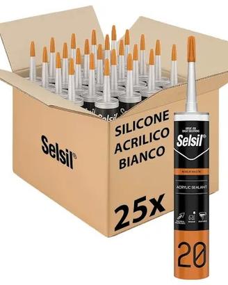 silicone acrilico bianco 24 pezzi