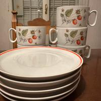 5 tazze da tè con piattini vintage Tognana