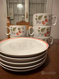5 tazze da tè con piattini vintage Tognana
