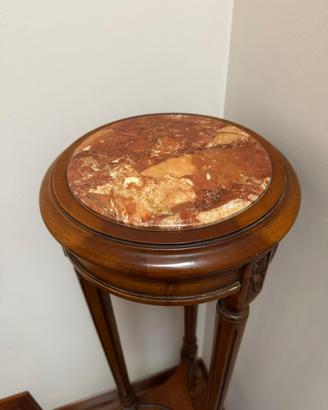 Elegante colonnina porta vaso piano in marmo