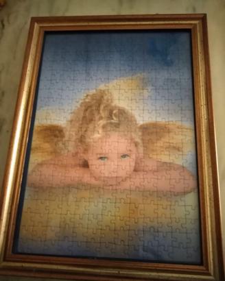 Quadro "Angelo dorato" - composizione puzzle