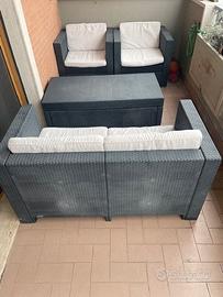 Salotto da esterno in Rattan