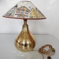 Lampada con paralume tema natalizio 
