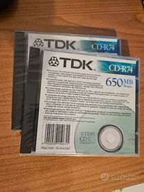 2x TDK CD-R74 650 MB nuovi sigillati