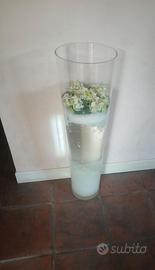 VASO VETRO DA TERRA CON COMPOSIZIONE FLOREALE