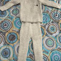 Set bambino maglione e pantaloni in lana e cotone
