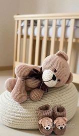 🧸 Orsetto amigurumi fatto a mano + scarpine coord