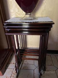 set di 4 tavolini di puro rovere