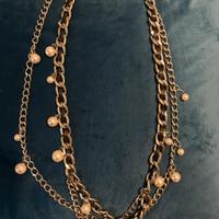 Collana statement in argento con perle