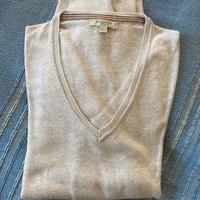 Maglione cotone écru burberry uomo taglia s