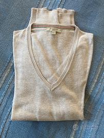 Maglione cotone écru burberry uomo taglia s