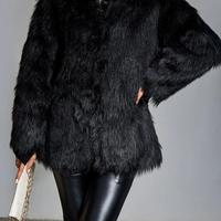 GIACCA IN PELLICCIA SINTETICA NERA TAGLIA M UNISEX