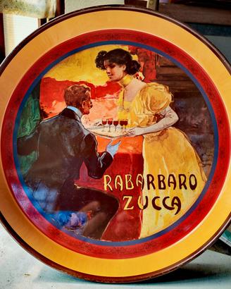 Vassoio vintage pubblicitario Rabarbaro Zucca