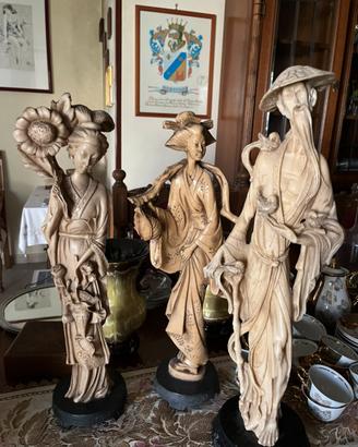 Statuette  di resina personaggi cinesi