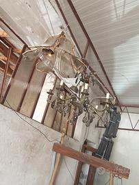 Lampadari in peltro e coppia di applique peltro 