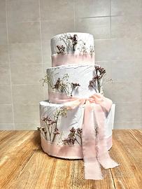 Torta finta, tema fiori