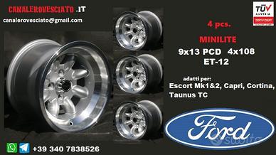 Minilite 9x 13 4x108 et-12 ford