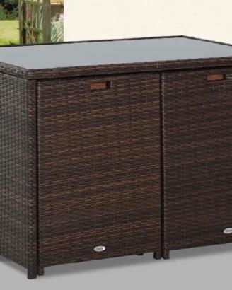 Outsunny set mobili da giardino in rattan  marrone