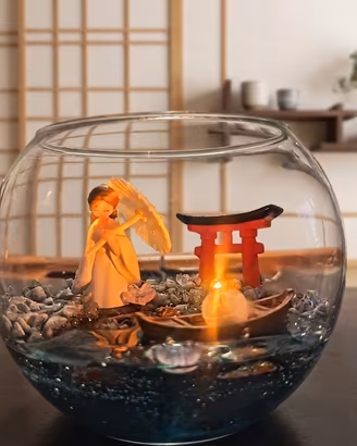 Titolo: 🌸 Diorama giapponese Sakura fatto a mano