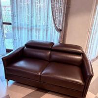 Divano Calia in pelle pieno fiore