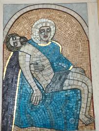 quadro mosaico La pietà di Cristo e Madonna