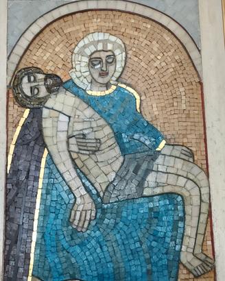 quadro mosaico La pietà di Cristo e Madonna