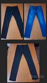 Lotto 3 jeans skinny aderenti blu neri nuovi