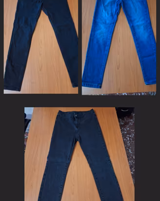 Lotto 3 jeans skinny aderenti blu neri nuovi