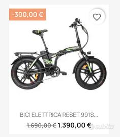 Bici elettrica fat bike tasso 0 bancomat postpay
