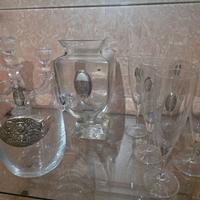 Poker candelabro, cestelli e 6 flute in cristallo