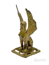 Sfinge Alata Egizia Ottone Dorato 17,5 cm Art Déco