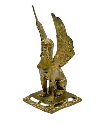 Sfinge Alata Egizia Ottone Dorato 17,5 cm Art Déco