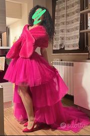 Vestito rosa da cerimonia messo 1 volta