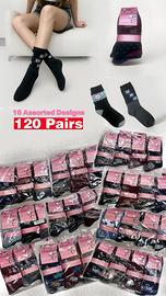 Lotto 120 Paia Calze Fantasia cotone tg.36-41