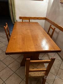 TAVOLO FRATINO CASTAGNO MASSELLO C/4SEDIE